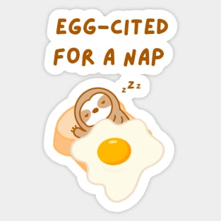 Cute Fried Egg on Toast Sloth Sticker